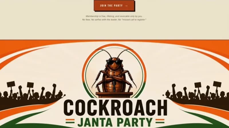 Rise of ‘Cockroach Janata Party’ in India
